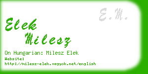 elek milesz business card